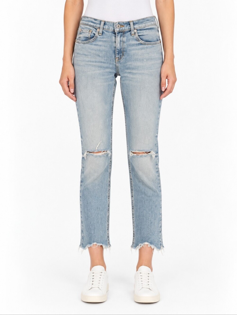 ❤️ RAG & BONE DRE CAPRI SLIM CROPPED JEANS, DISTRESSED, 4 (27)